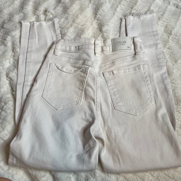 YMI Dream‎ Jeans Ankle High Rise White 1 25 Denim Jean Raw Hem - Picture 6 of 9